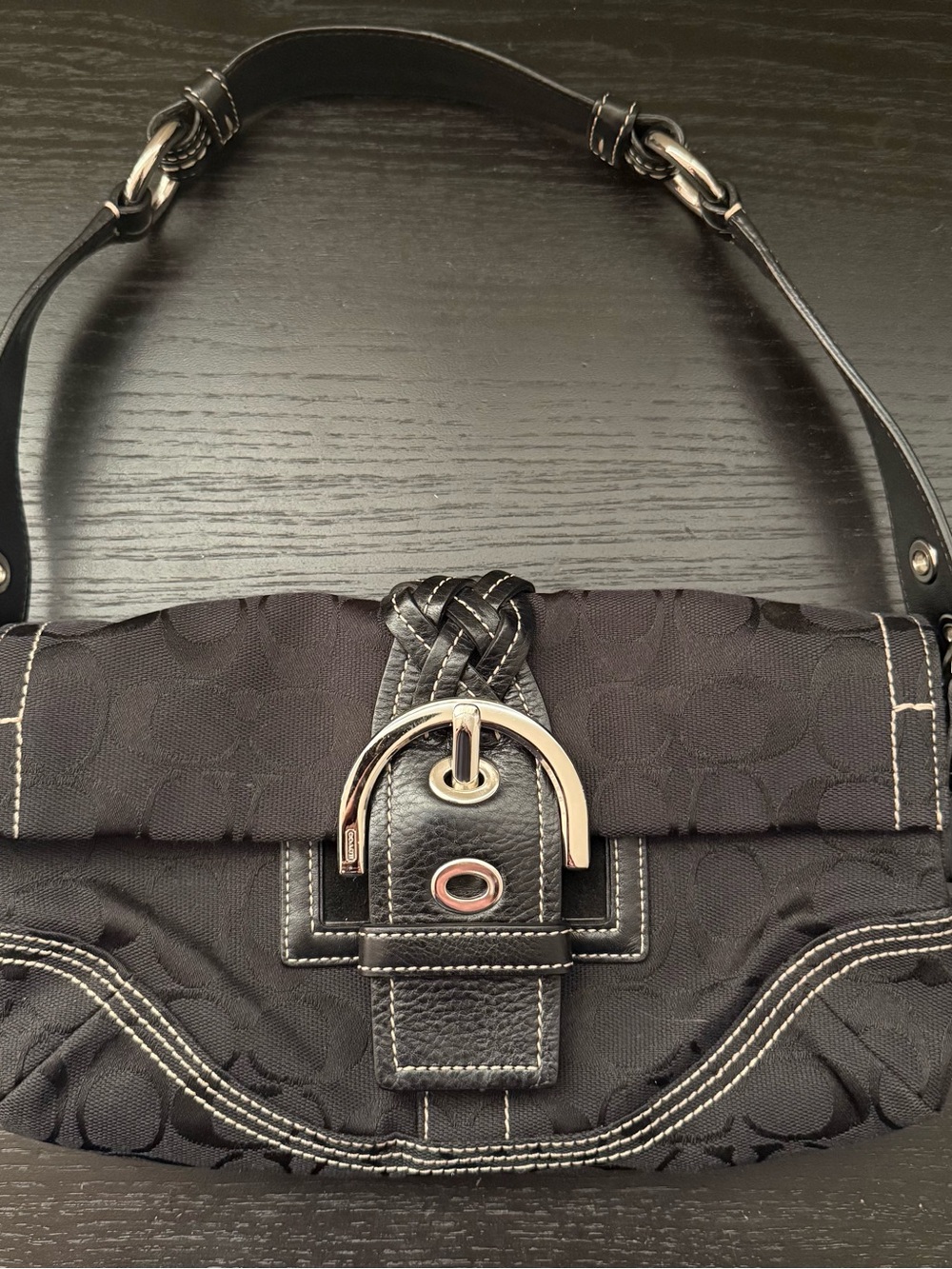 Coach 6280 Black Signature Soho Shoulder Bag
